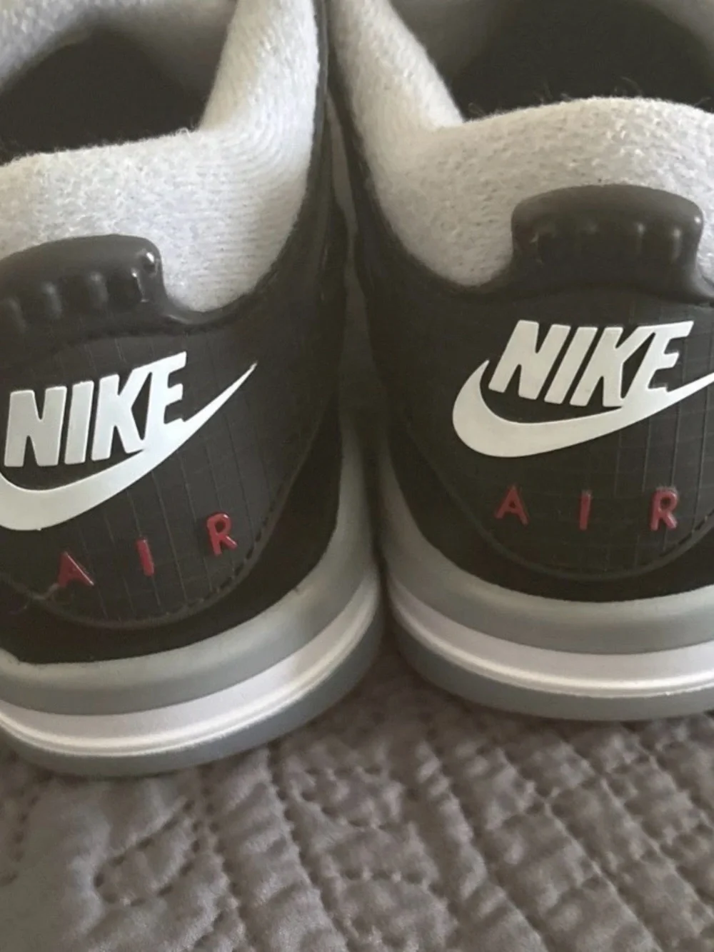 Nike Black and White Low-Top‎ Sneakers with Red Logo
